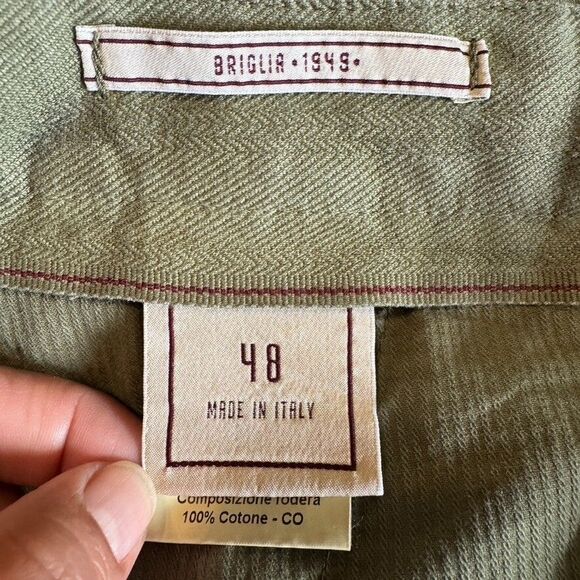 BRIGLIA 1949 Men's Waist 33 (Italy 48) Cargo Pants Elastic Waistband Olive Green - Picture 5 of 6